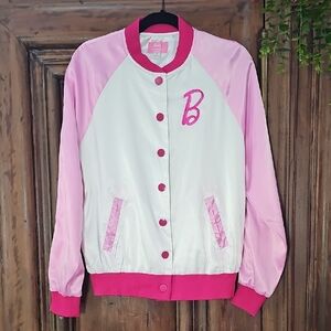 Unique Vintage Pink and Cream Varsity Jacket